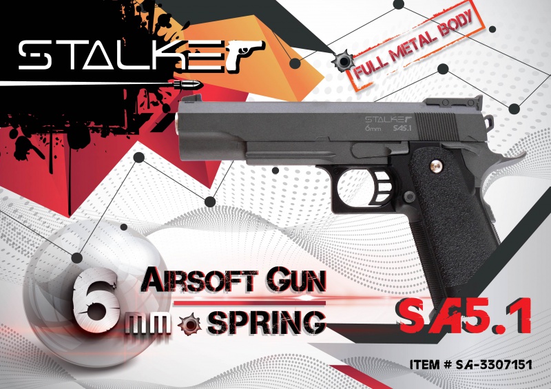 Спринговый пистолет STALKER SA5.1 6,0мм 3J
