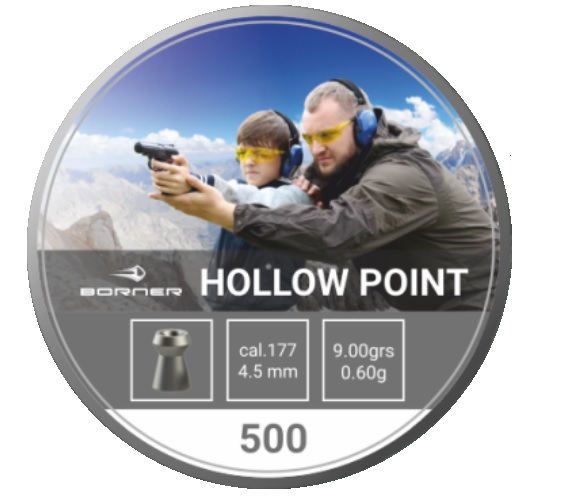 Пули BORNER Hollow point 4,5мм 0,58г (500 шт)