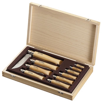 Набор ножей Нож Opinel VRI (10 шт) в деревянной коробке (001311)