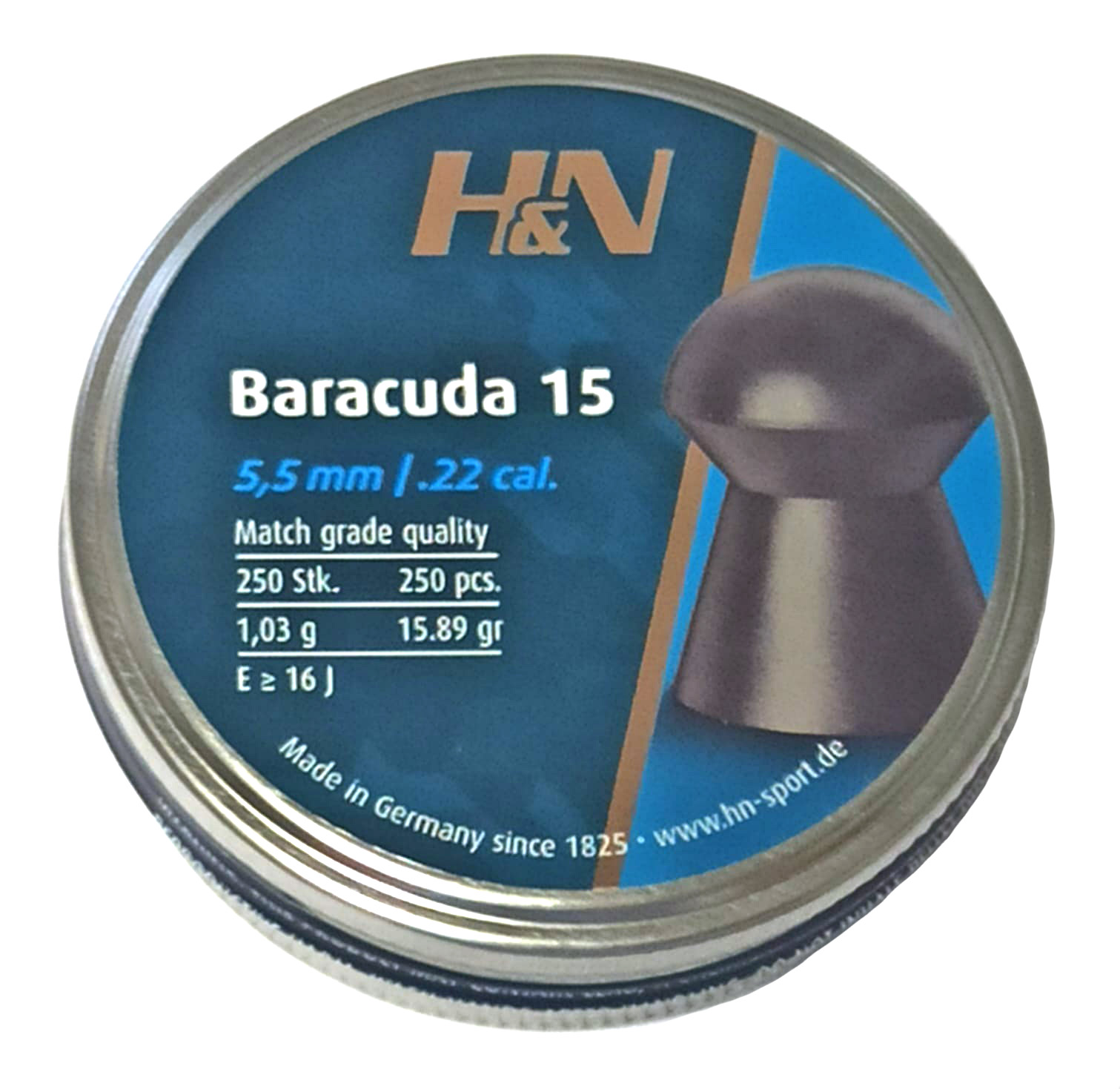 Пули H&N Baracuda 15 5,5мм 1,03г (250 шт)