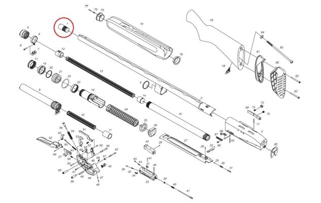 Дульная насадка МР-155 БД58-001-03 (12 калибр, выступ 22 мм, для стальной дроби 0,25)