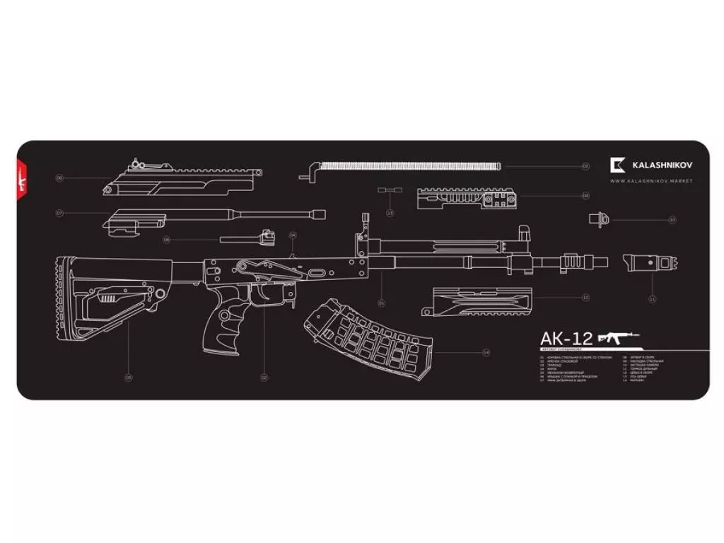 Коврик для мыши и чистки оружия Калашников АК-12 80х30 см