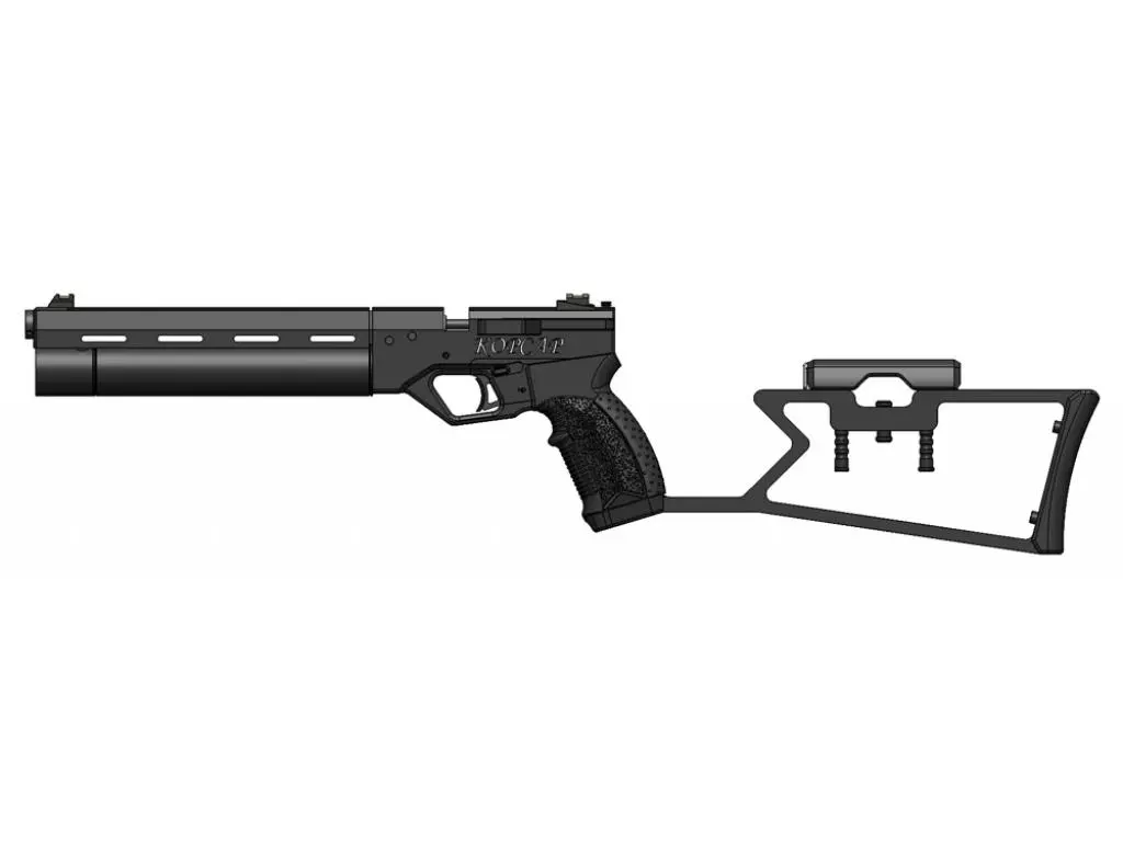 Пневматический пистолет PCP Krugergun Корсар D32 с прикладом (ствол 180 мм) 6,35мм 3J