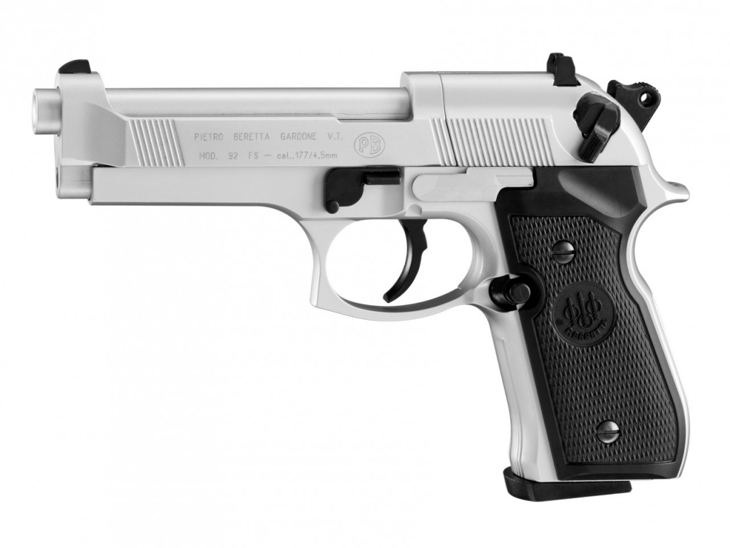Пневматический пистолет UMAREX Beretta M92 FS (никель + черный) 4,5мм 3J