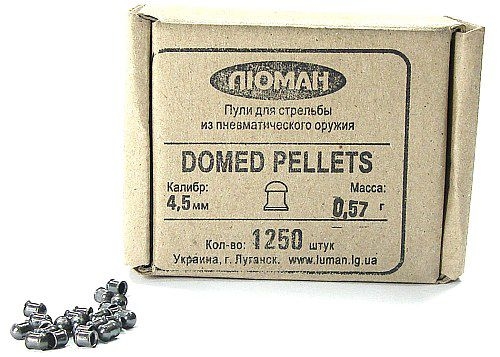 Пули ЛЮМАН Domed pellets 4,5мм 0,57г (1250 шт)