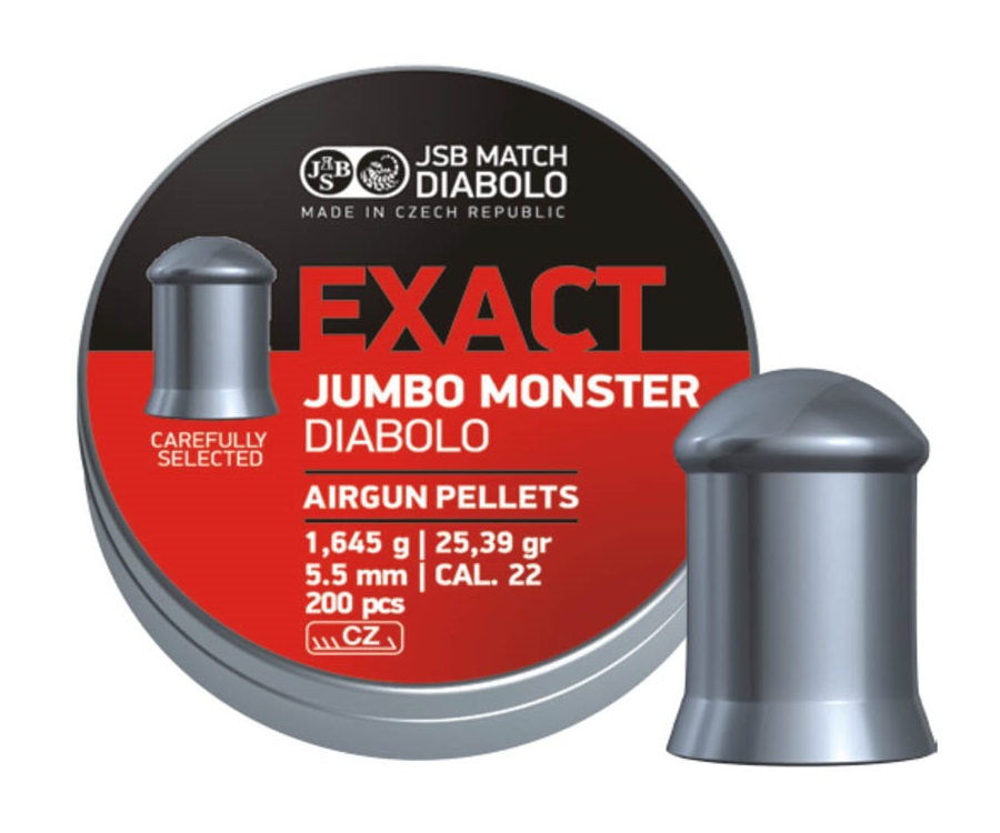 Пули JSB Exact Jumbo Monster Diabolo 5,52мм 1,645г (200 шт)